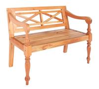 vidaXL Banc Batavia 98 cm Bois d'acajou massif marron clair