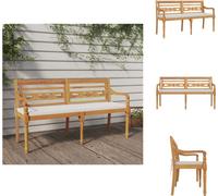 vidaXL Banc Batavia avec coussin 150 cm bois massif teck - Bancs de jardin