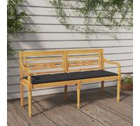 VIDAXL Banc Batavia avec coussin anthracite 150 cm Bois de teck massif