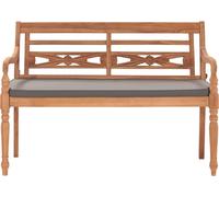 vidaXL Banc Batavia avec coussin gris foncé 120 cm teck massif