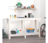 vidaXL Banc blanc 140x50x80 cm bois pin