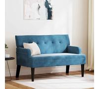 Vidaxl Banc Chesterfield Bleu 112 X 65.5 X 75 Cm Velours