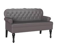 vidaXL Banc Chesterfield Gris 119,5 x 64,5 x 75 cm Cuir synthétique, Canapé Chesterfield rectangulaire, mobilier Classique, Simili Cuir résistant, Assise stylée et Confortable