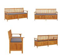 vidaXL Banc coffre avec coussin 170 cm bois massif acacia - Banc - Bancs - Banc en bois - Banc en bois massif