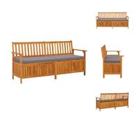 vidaXL Banc coffre avec coussin 170 cm bois massif acacia - Bancs de jardin