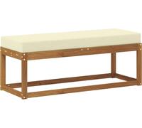 vidaXL Banc coffre d'extérieur en bois massif d'acacia, finition naturelle et crème