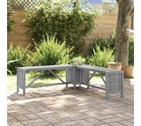 vidaXL Banc d'angle de jardin avec bac à plantes 117 cm en bois massif acacia gris