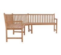 vidaXL Banc d'angle de jardin 185x185x90 cm bois massif teck