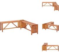 vidaXL Banc d'angle de jardin avec bac à plantes 117×117×40 cm Bois massif acacia - Bancs de jardin