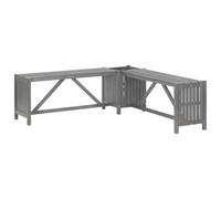 vidaXL Banc d'angle de jardin avec bac à plantes 117 cm en bois massif acacia gris