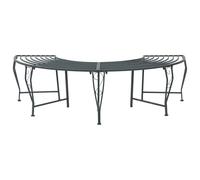 vidaXL Banc d'arbre 4-Nombre de Places 160 x 80 x 44 cm Acier, Banc élégant pour extérieur, en Acier résistant aux intempéries, mobilier Moderne pour terrasse et Jardin