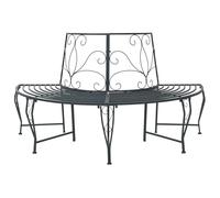 vidaXL Banc d'arbre 4-Nombre de Places 160 x 80 x 89 cm Acier, Banc élégant pour extérieur, en Acier résistant aux intempéries, mobilier Moderne pour terrasse et Jardin