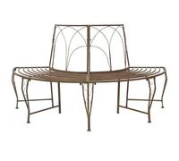 vidaXL Banc d'arbre 4-Nombre de Places 160 x 80 x 89 cm Acier, Banc élégant pour extérieur, en Acier résistant aux intempéries, mobilier Moderne pour terrasse et Jardin