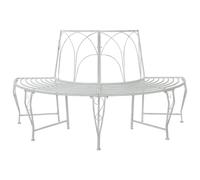 vidaXL Banc d'arbre 4-Nombre de Places 160 x 80 x 89 cm Acier, Banc élégant pour extérieur, en Acier résistant aux intempéries, mobilier Moderne pour terrasse et Jardin