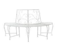 vidaXL Banc d'arbre 4-Nombre de Places 160 x 80 x 89 cm Acier, Banc élégant pour extérieur, en Acier résistant aux intempéries, mobilier Moderne pour terrasse et Jardin