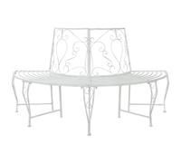 vidaXL Banc en forme d'arbre 4 places 160 x 80 x 89 cm Acier blanc antique