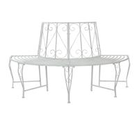vidaXL Banc d'arbre 4-Nombre de Places 160 x 80 x 89 cm Acier, Banc élégant pour extérieur, en Acier résistant aux intempéries, mobilier Moderne pour terrasse et Jardin