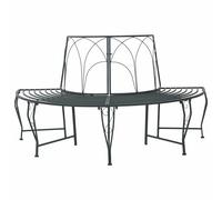 vidaXL Banc d'arbre 4-Nombre de Places 160 x 80 x 89 cm Acier, Banc élégant pour extérieur, en Acier résistant aux intempéries, mobilier Moderne pour terrasse et Jardin