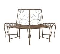 vidaXL Banc d'arbre 4-Nombre de Places 160 x 80 x 89 cm Acier, Banc élégant pour extérieur, en Acier résistant aux intempéries, mobilier Moderne pour terrasse et Jardin