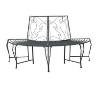 vidaXL Banc d'arbre 4-Nombre de Places 160 x 80 x 89 cm Acier, Banc élégant pour extérieur, en Acier résistant aux intempéries, mobilier Moderne pour terrasse et Jardin