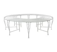 vidaXL Banc d'arbre 8-Nombre de Places Ø 160 x 44 cm Acier, Banc élégant pour extérieur, en Acier résistant aux intempéries, mobilier Moderne pour terrasse et Jardin