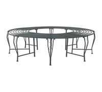 vidaXL Banc en forme d'arbre, 8 places, Ø 160 x 44 cm, acier gris argenté, rond
