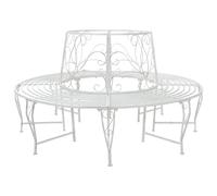 vidaXL Banc d'arbre 8-Nombre de Places Ø 160 x 89 cm Acier, Banc élégant pour extérieur, en Acier résistant aux intempéries, mobilier Moderne pour terrasse et Jardin