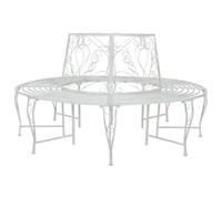 vidaXL Banc d'arbre 8-Nombre de Places Ø 160 x 89 cm Acier, Banc élégant pour extérieur, en Acier résistant aux intempéries, mobilier Moderne pour terrasse et Jardin
