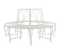 vidaXL Banc d'arbre 8-Nombre de Places Ø 160 x 89 cm Acier, Banc élégant pour extérieur, en Acier résistant aux intempéries, mobilier Moderne pour terrasse et Jardin