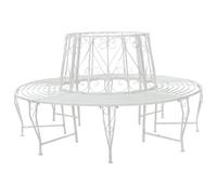 vidaXL Banc d'arbre 8-Nombre de Places Ø 160 x 89 cm Acier, Banc élégant pour extérieur, en Acier résistant aux intempéries, mobilier Moderne pour terrasse et Jardin
