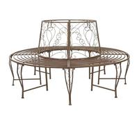 vidaXL Banc d'arbre 8-Nombre de Places Ø 160 x 89 cm Acier, Banc élégant pour extérieur, en Acier résistant aux intempéries, mobilier Moderne pour terrasse et Jardin