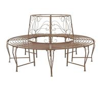 vidaXL Banc d'arbre 8-Nombre de Places Ø 160 x 89 cm Acier, Banc élégant pour extérieur, en Acier résistant aux intempéries, mobilier Moderne pour terrasse et Jardin