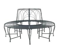 vidaXL Banc d'arbre 8-Nombre de Places Ø 160 x 89 cm Acier, Banc élégant pour extérieur, en Acier résistant aux intempéries, mobilier Moderne pour terrasse et Jardin