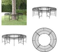 vidaXL Banc d'arbre rond Ø160 cm Acier noir - Banc d'arbre - Bancs d'arbre - Banc - Banc public