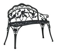 vidaXL Banc de jardin 100 cm aluminium coulé Noir