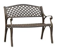 vidaXL Banc de jardin 102 cm fonte d'aluminium bronze