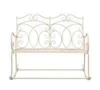 vidaXL Banc de jardin 104 cm en fer antique blanc