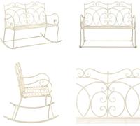 vidaXL Banc de jardin 104 cm Fer antique Blanc - Banc de jardin - Bancs de jardin - Bancs extérieurs