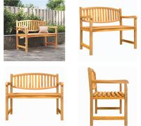vidaXL Banc de jardin 114x59x87 cm Bois massif Teck - Banc de jardin - Bancs de jardin - Banc d'extérieur - Banc de parc