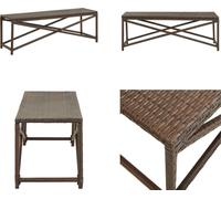 vidaXL Banc de jardin 120 cm Poly rotin brun - Banc de jardin - Banc de terrasse - Banc de terrasse