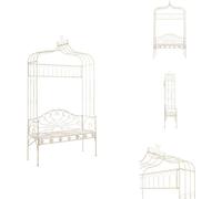 vidaXL Banc de jardin 122 cm Fer antique Blanc - Bancs de jardin