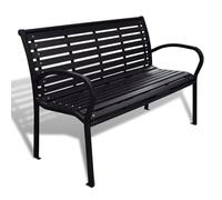 vidaXL Banc de jardin 125 cm acier et WPC noir