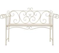 vidaXL Banc de jardin 132 cm métal antique blanc