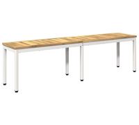 vidaXL Banc de jardin, 161 x 35 x 45 cm, en bois d'acacia massif, blanc, à angle droit
