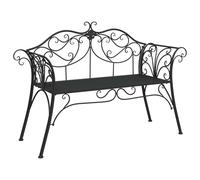 vidaXL Banc de Jardin 2-Nombre de Places 130 x 47 x 90 cm Acier Noir,