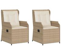 vidaXL Banc de jardin 2 pcs Beige Poly-Rattan