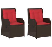 vidaXL Banc de jardin, 2 pièces, couleur marron, en polyrotin