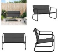 vidaXL Banc de jardin 2 places avec coussins Anthracite Acier - Banc de jardin - Bancs de jardin - Banc d'extérieur - Banc de parc