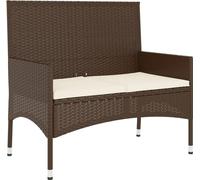 vidaXL - Banc de jardin 2 places 319487 - Poly rotin marron avec coussins