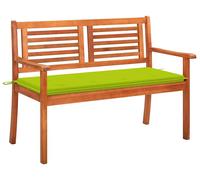 vidaXL Banc de jardin 2 places avec support 120 cm en bois massif d'eucalyptus